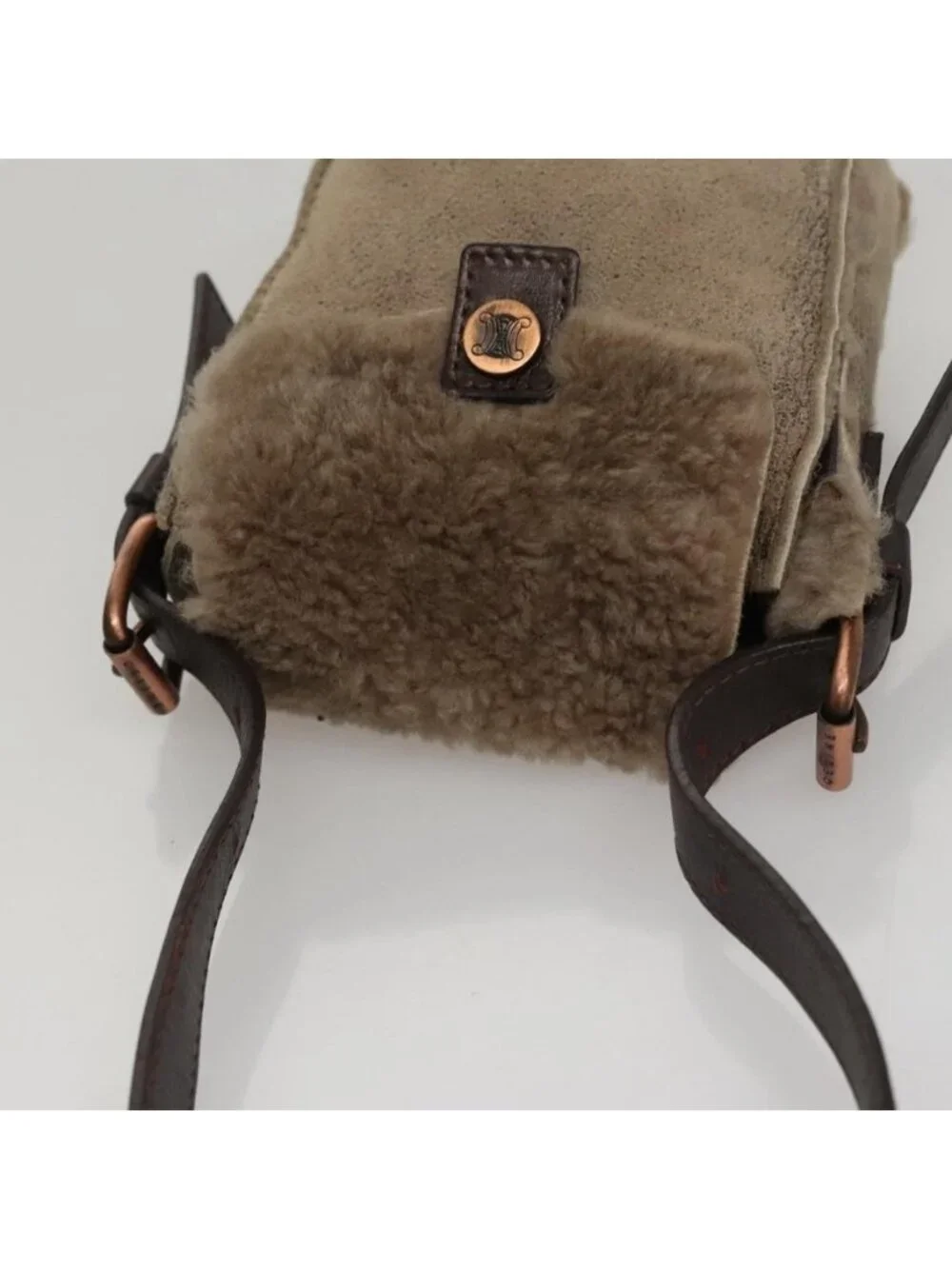 Authentic CELINE Shoulder Bag Mouton Beige - Picture 13 of 16